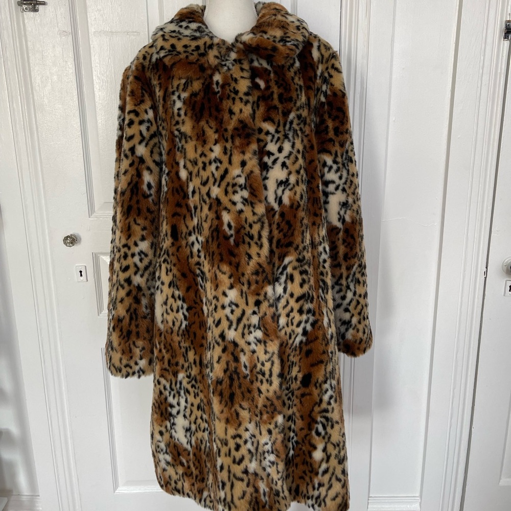 Vintage Jerry West faux fur trench